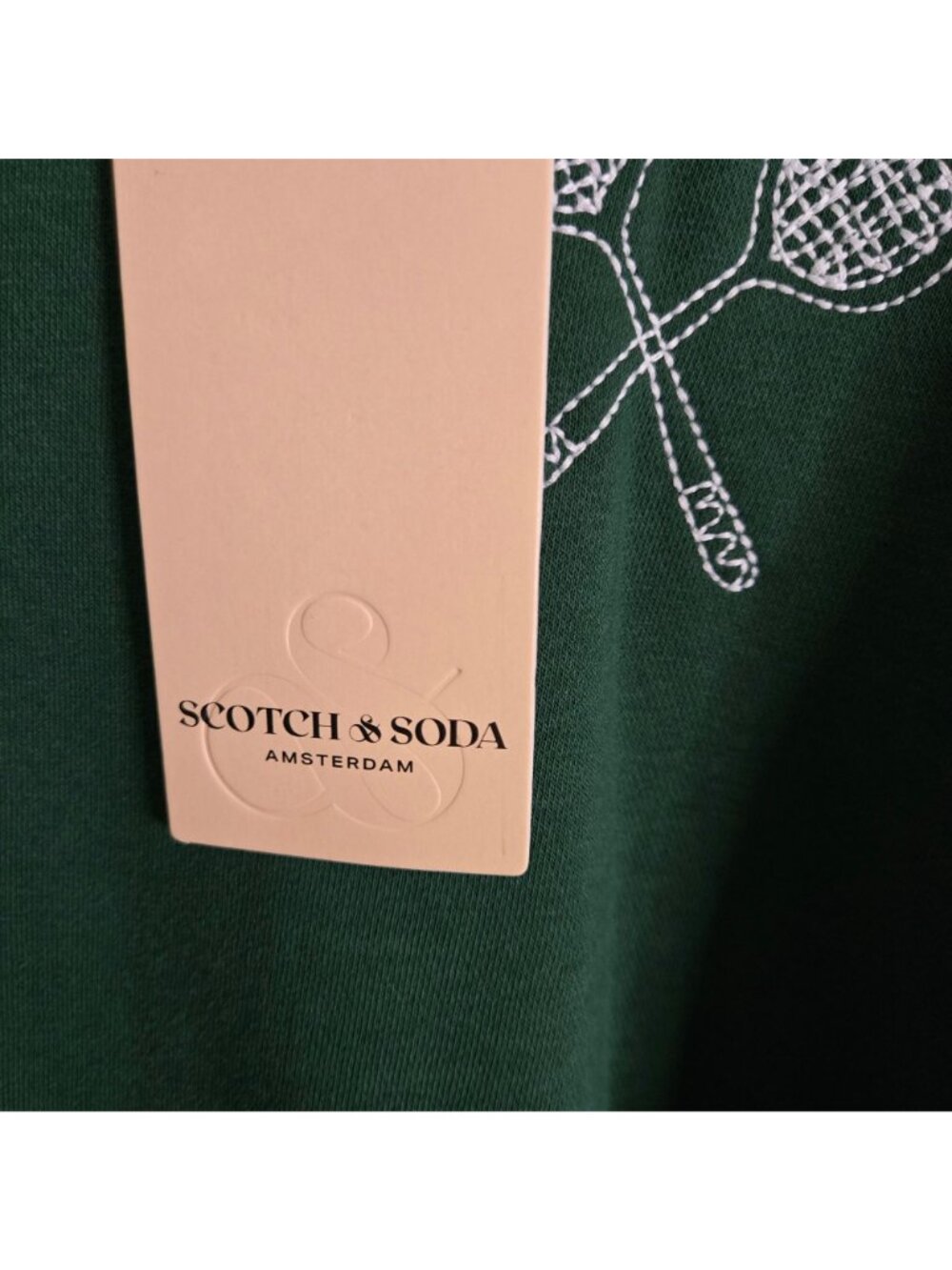 Scotch & Soda Amsterdam NWT Eden Green Embroidered Tennis Sweatshirt Size M - Picture 13 of 15
